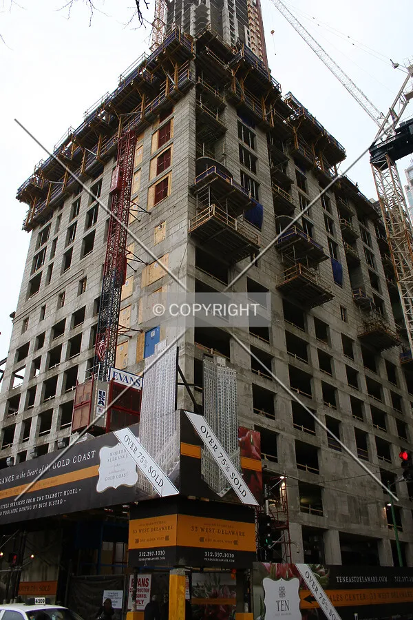 Looking up the southwest corner