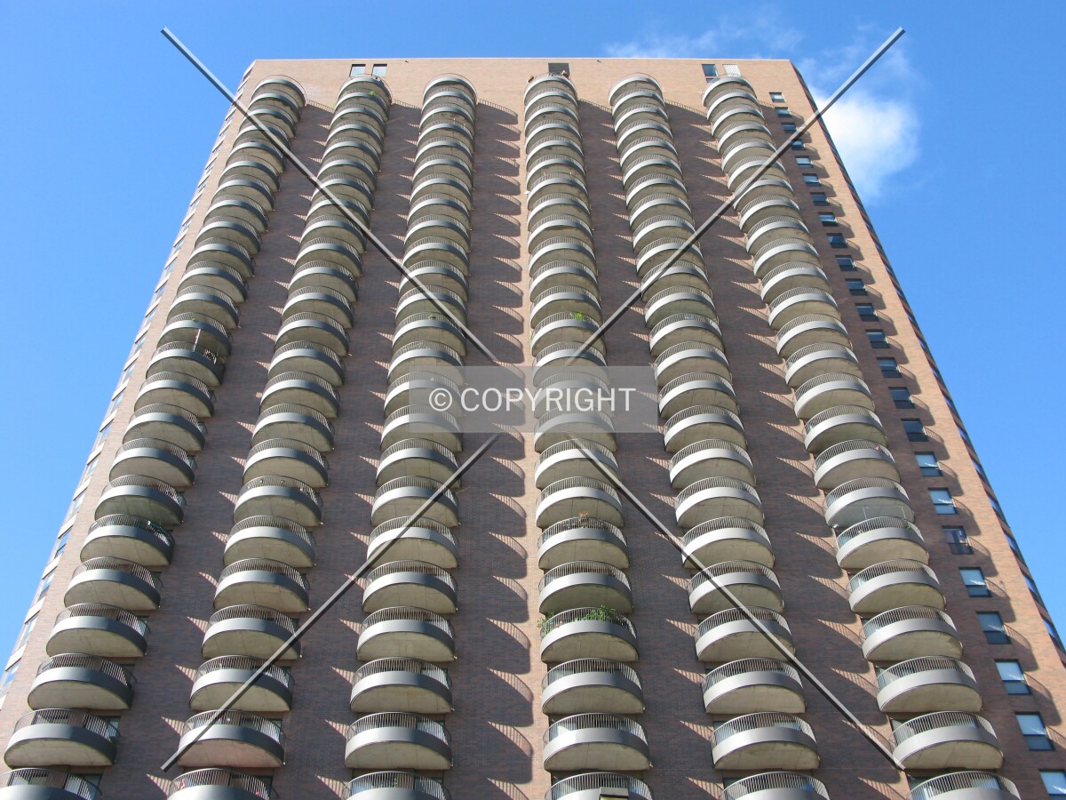 Looking up from 1st Street South