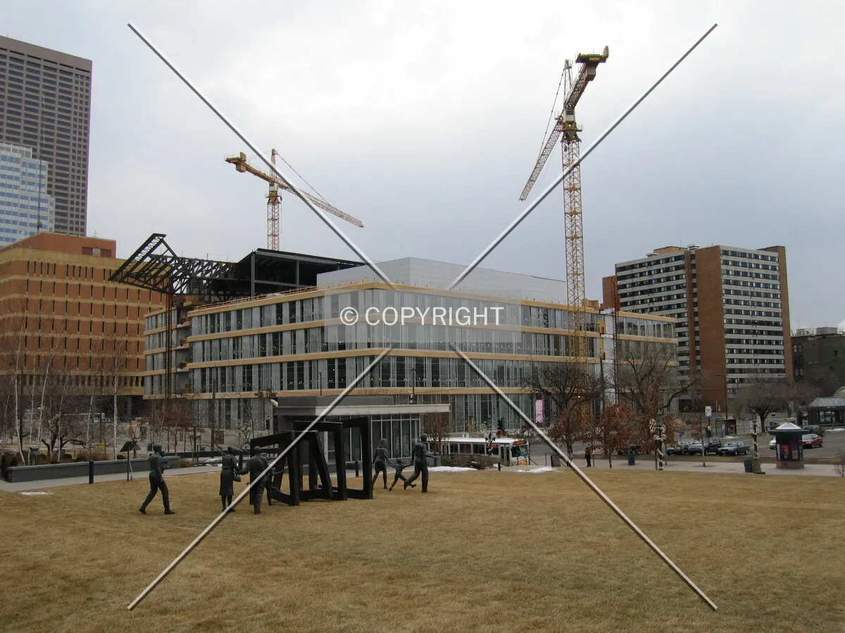 General view from the current library's plaza