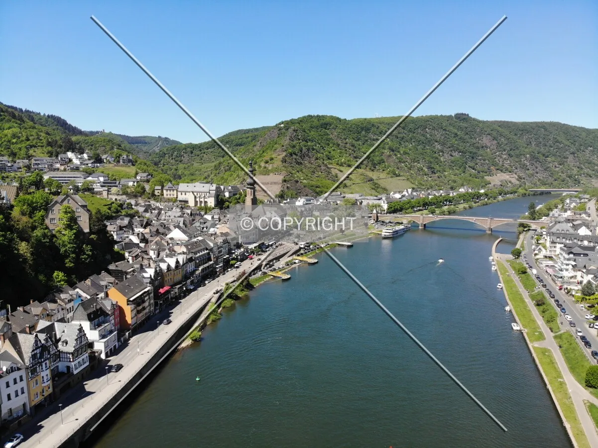 Cochem panorama and the Mosel river (Germany)