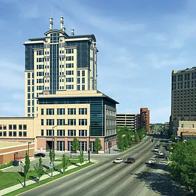 Rendering, view from the east
