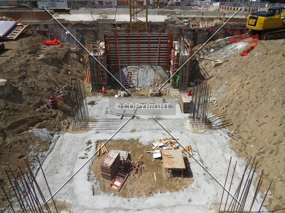 Foundation work from Marquette Avenue