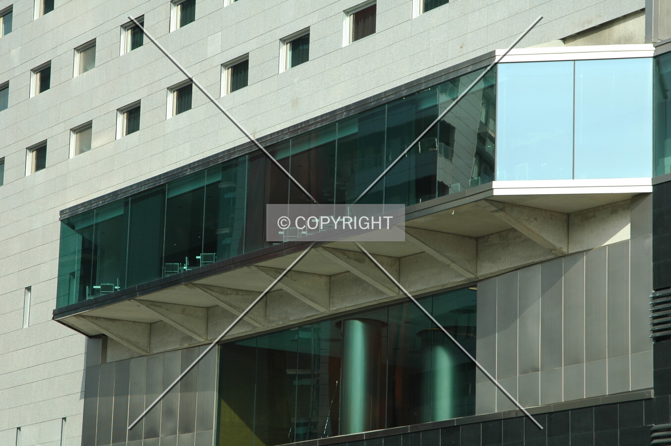 Projection of the hotel restaurant