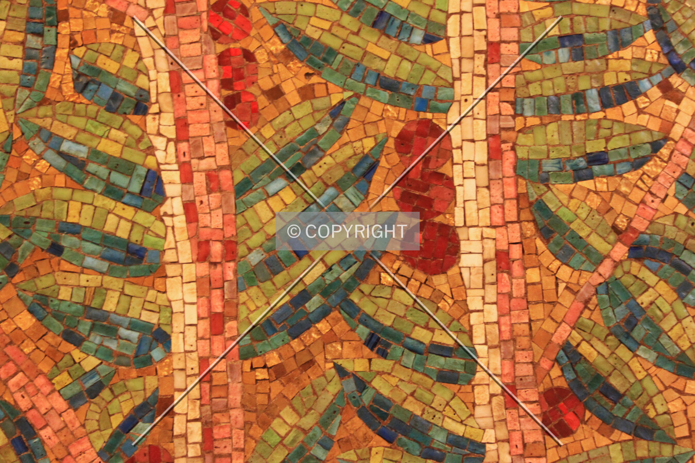 Detail of a mosaic in the lobby