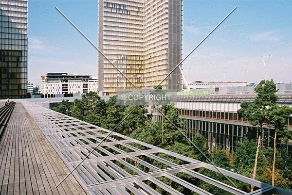 View over the site and the "sunken garden"