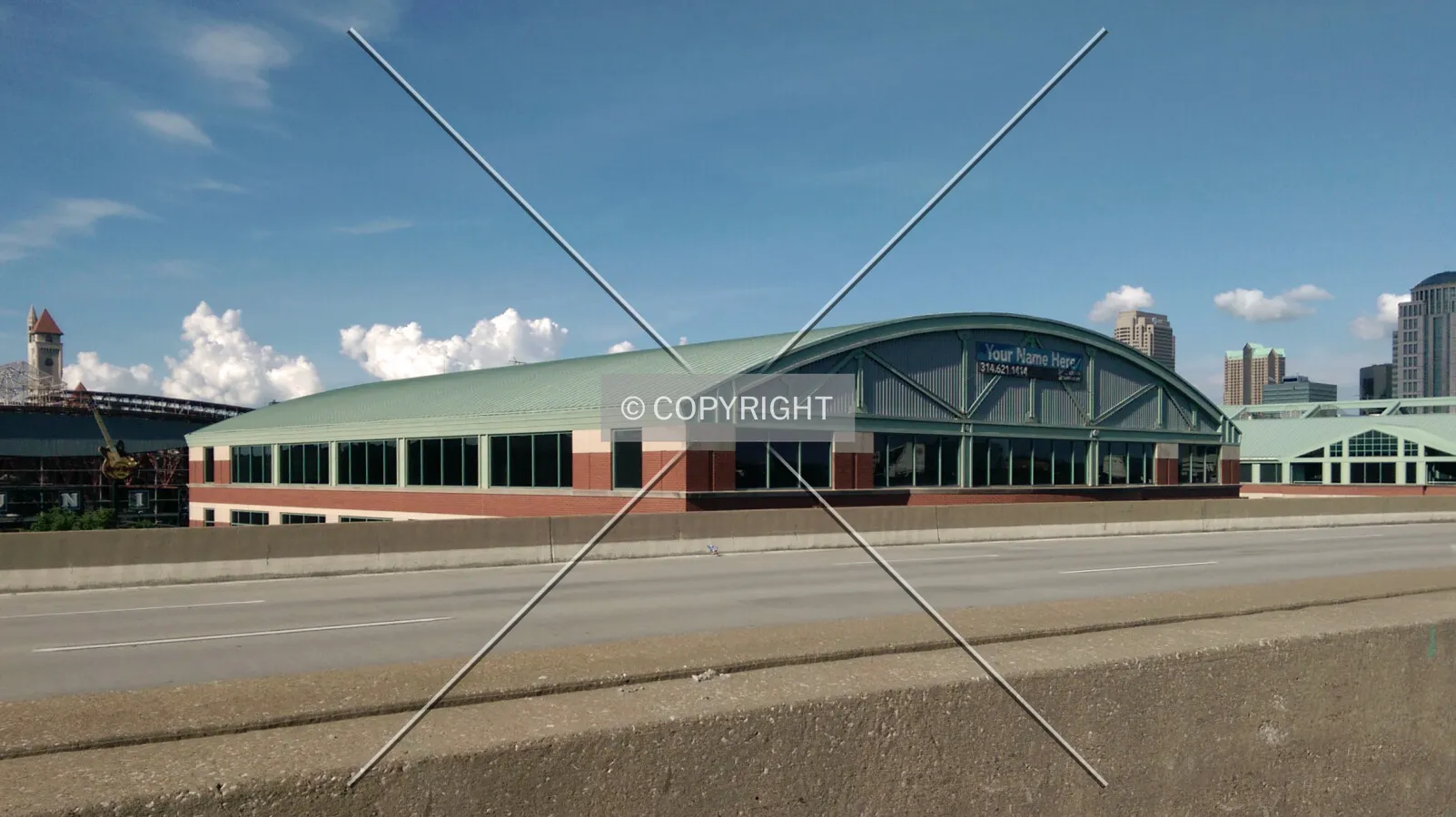 The upper floor from Interstate 64 / Highway 40 to the southwest; June 24, 2014