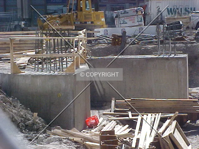 Foundation walls under construction