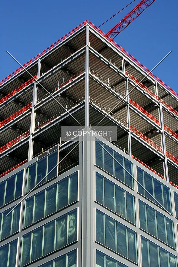 Looking up at the facade progress