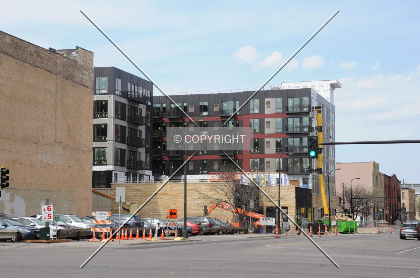 Southerly facade nearing completion