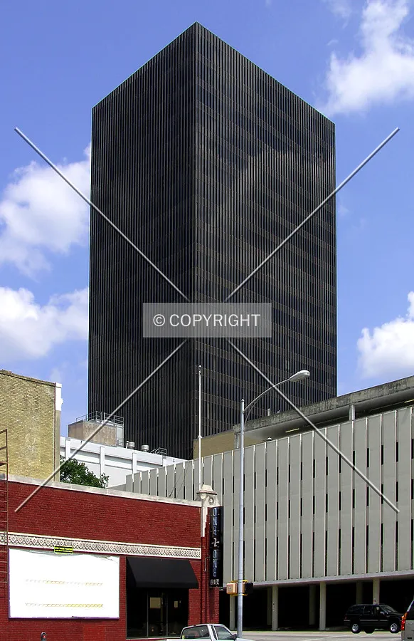 Looking northwest from Brazos Street