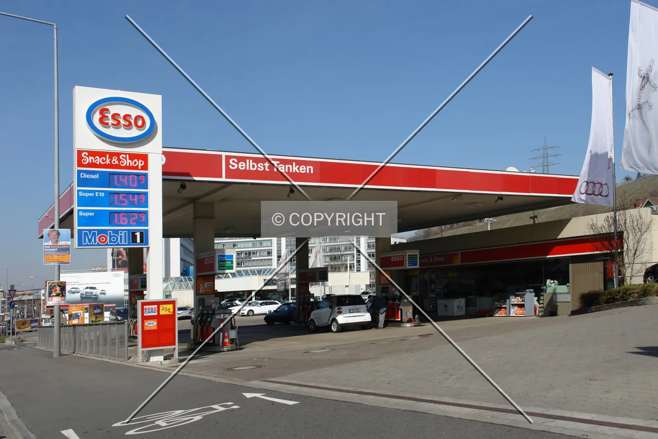 Esso self-service gas station