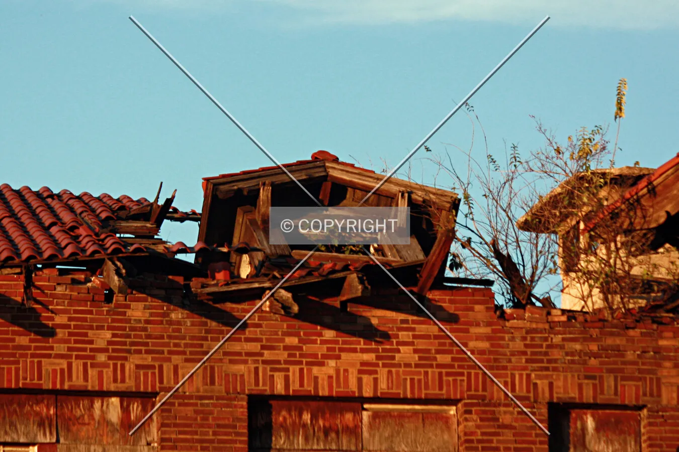 A dormer caving in on the south side; November 6, 2015