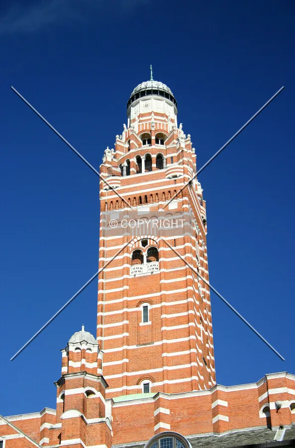 Looking up at the tower from Morpeth Terrace
