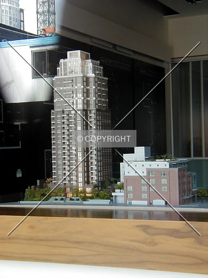 Model of Domus through presentation office window