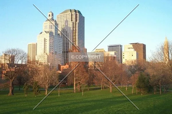 The skyline from the capitol building grounds