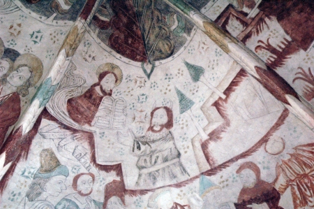 Ceiling painting of Moses receiving the Ten Commandments
