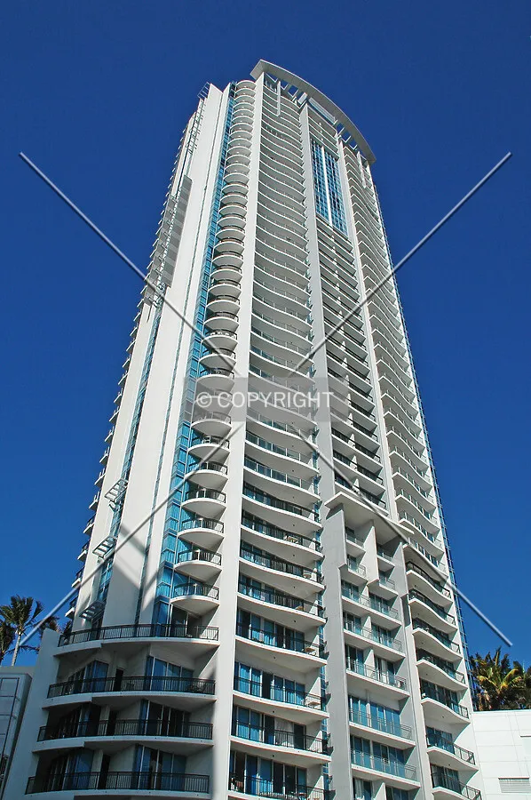Looking up from the Gold Coast Highway
