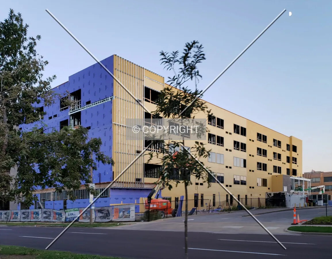 From the northwest during construction; September 6, 2019