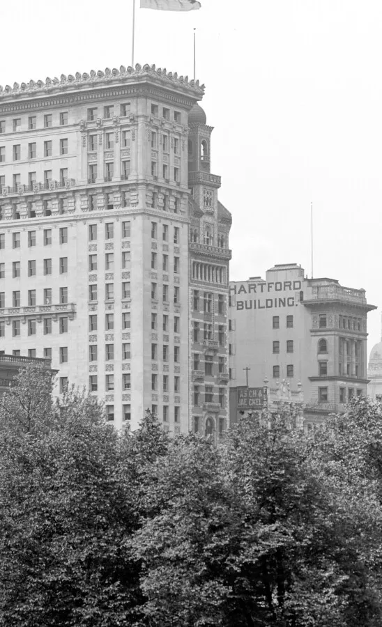 Vintage view from the southeast showing original roof line with cupola