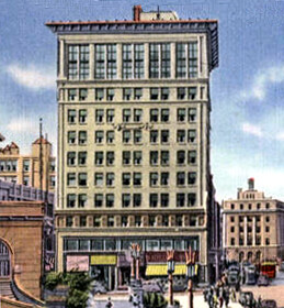 Vintage view from the north across City Hall Plaza