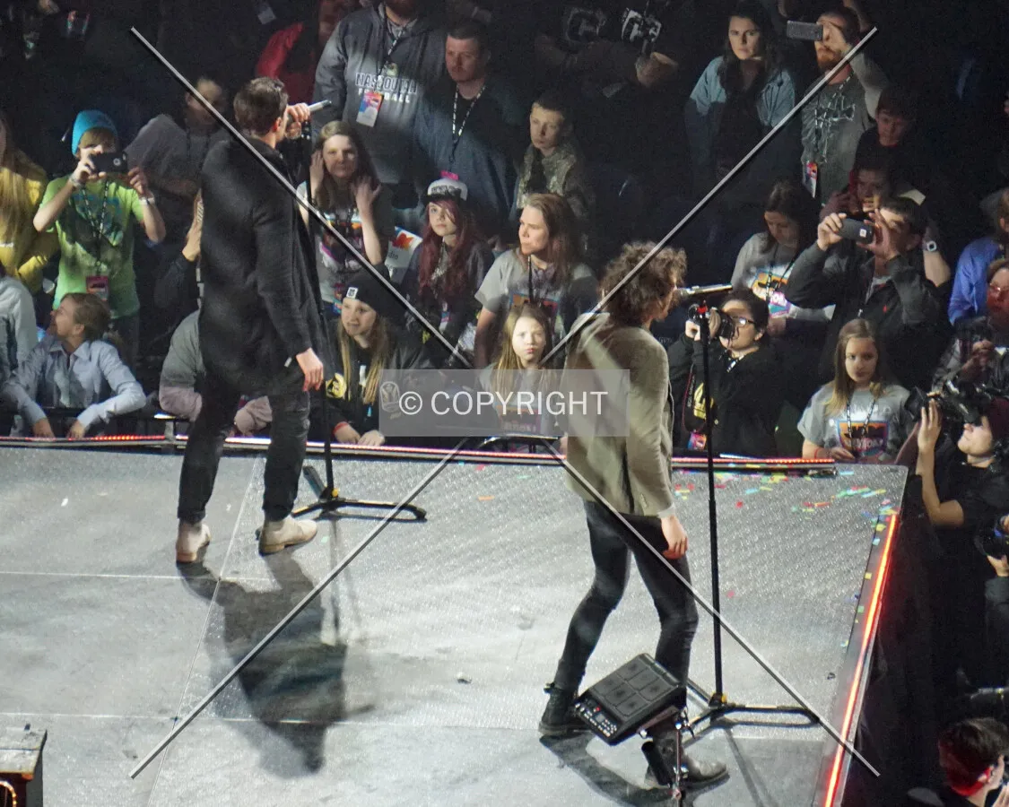 For King & Country performs during the 2016 Winter Jam concert; January 23, 2016