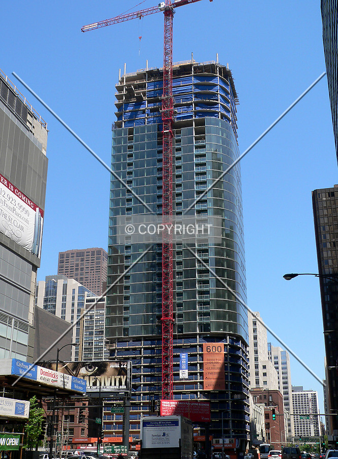 View to the north from the corner of Fairbanks Court and Illinois Street