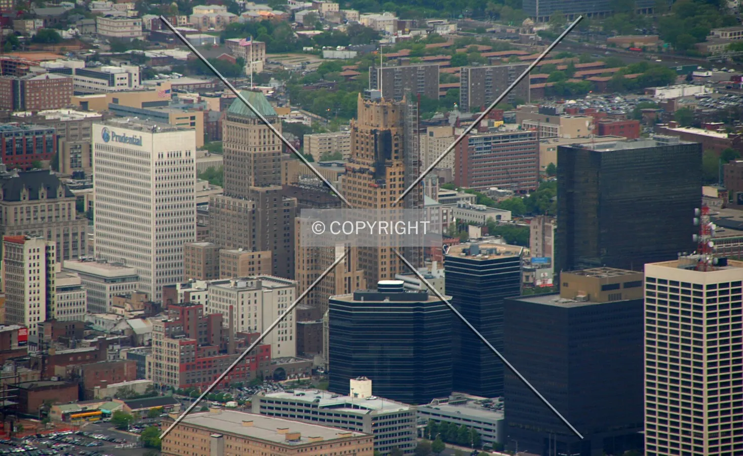 Aerial view from the southeast