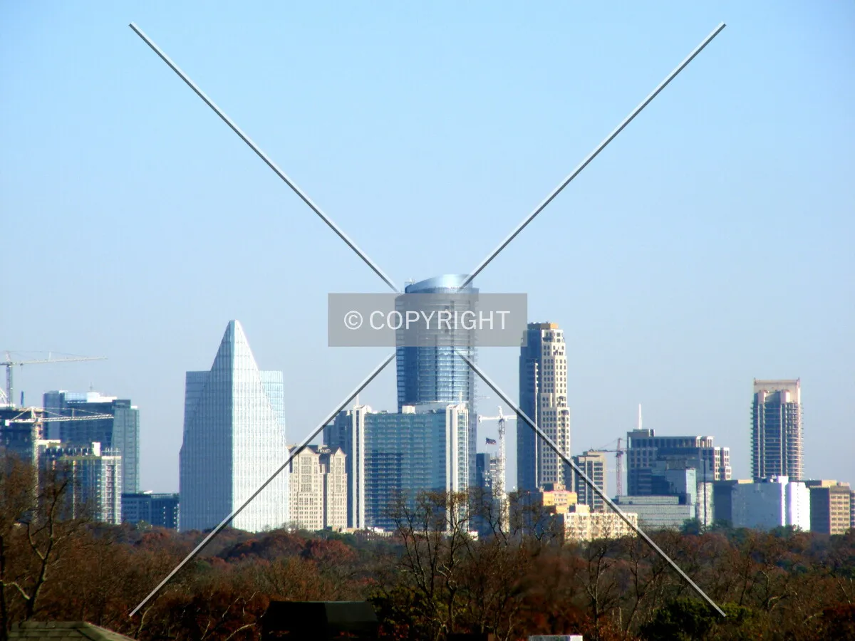Distant view of Buckhead skyline