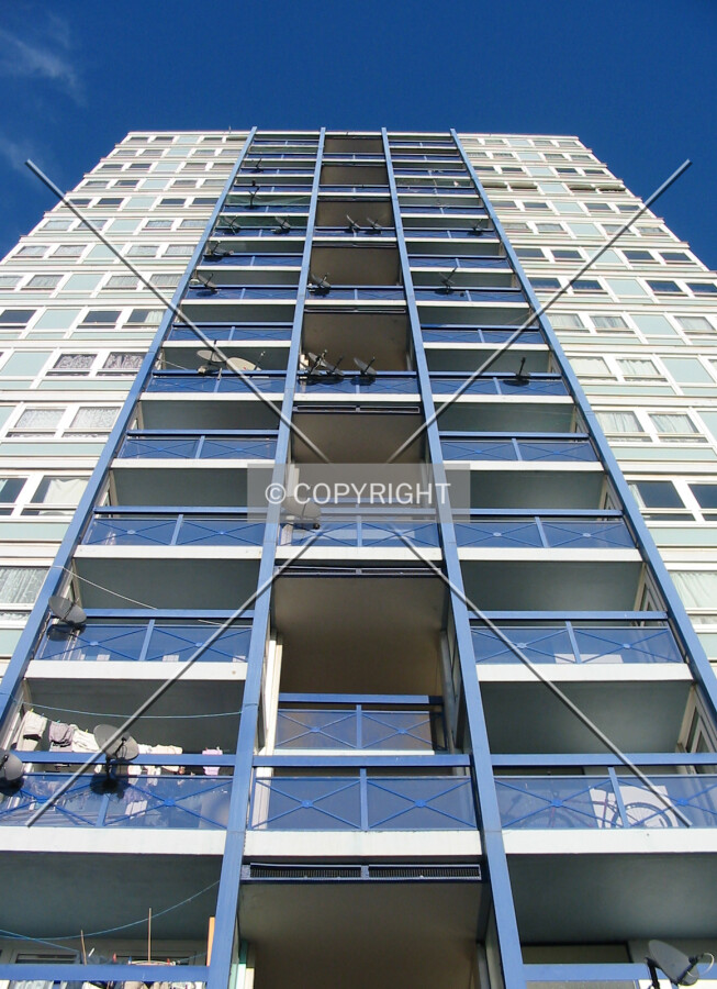 Looking up from Chudleigh Street