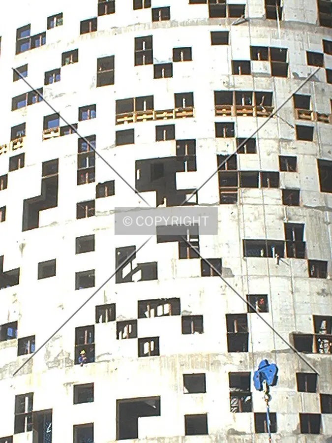 Close view of the facade
