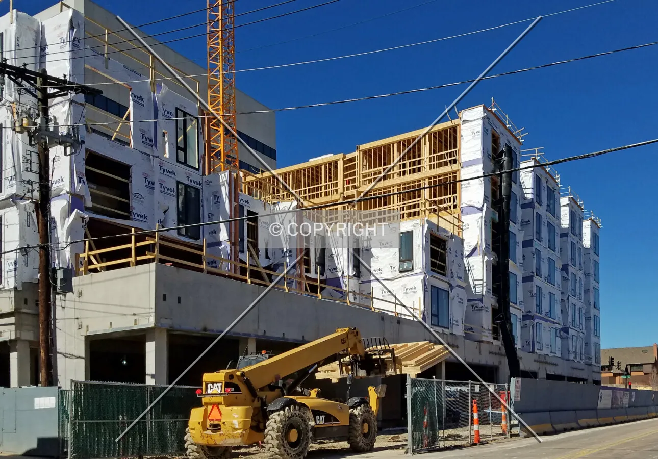 View from the southeast during construction; March 7, 2017