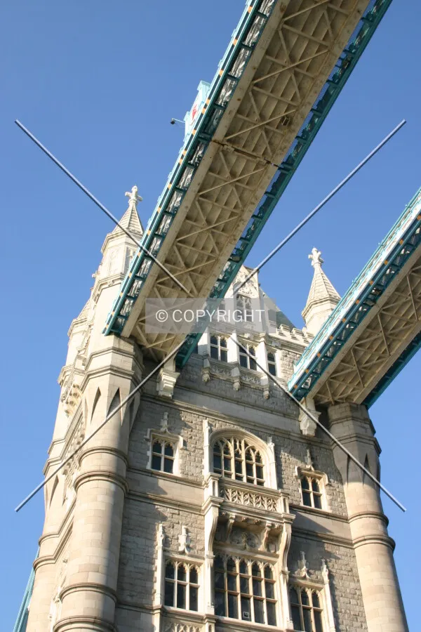 Looking up at the north tower and twin walkways