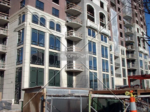 Most windows on lower floors are installed