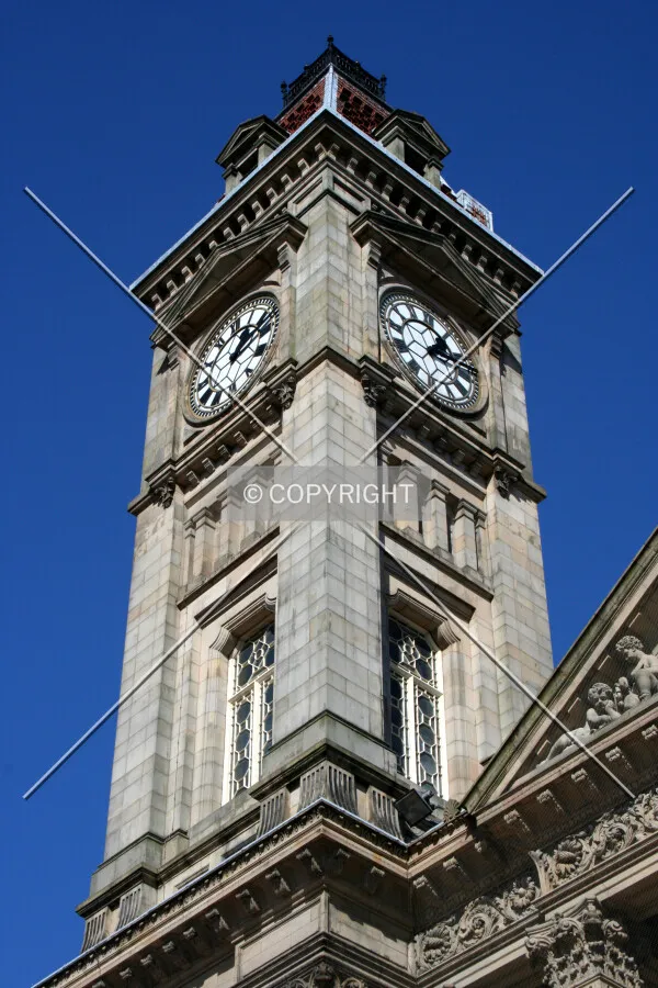 Looking up at the Council House clock tower