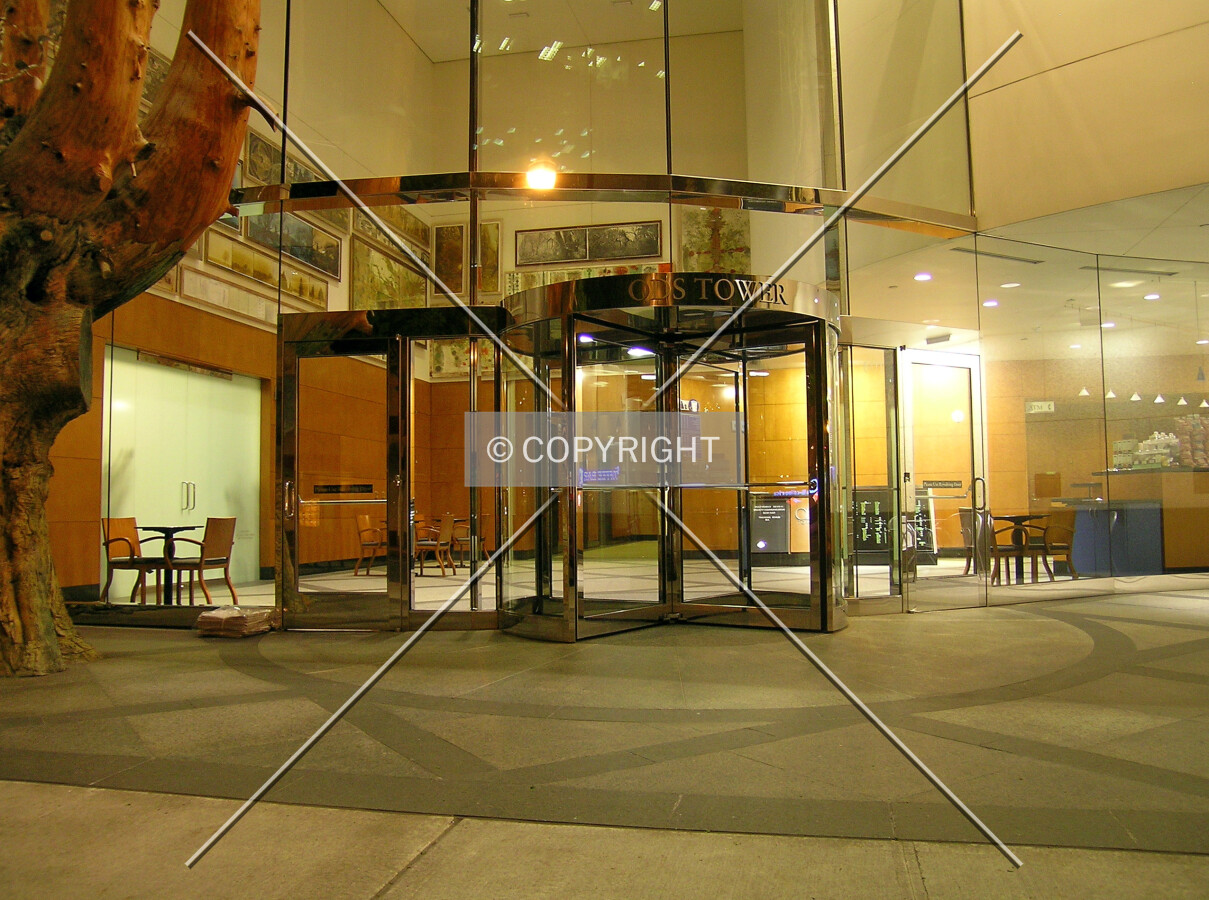 Main entrance at night