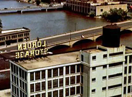 Vintage partial view from the southwest
