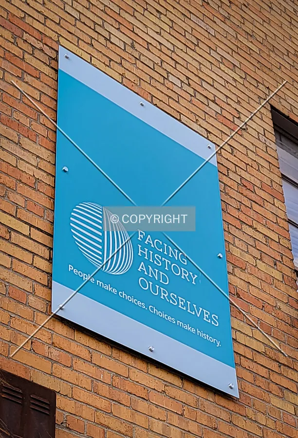 Sign on the north facade; November 20, 2021