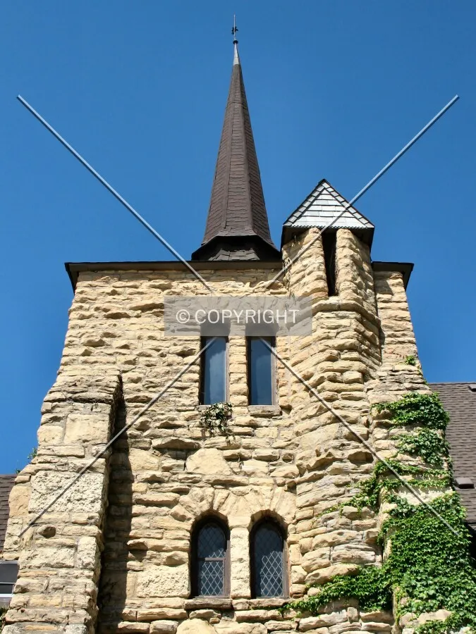 Looking up the tower from the east