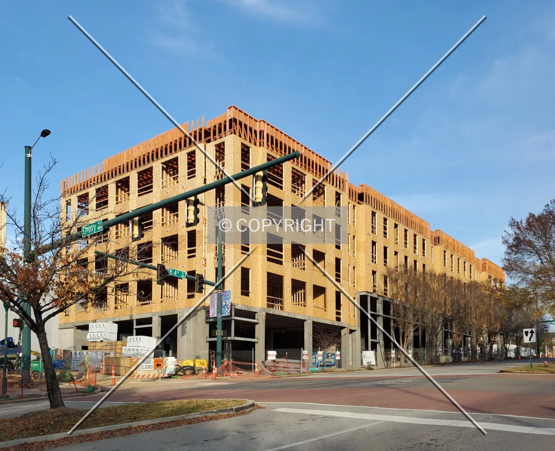 Southwest view during construction; December 6, 2020