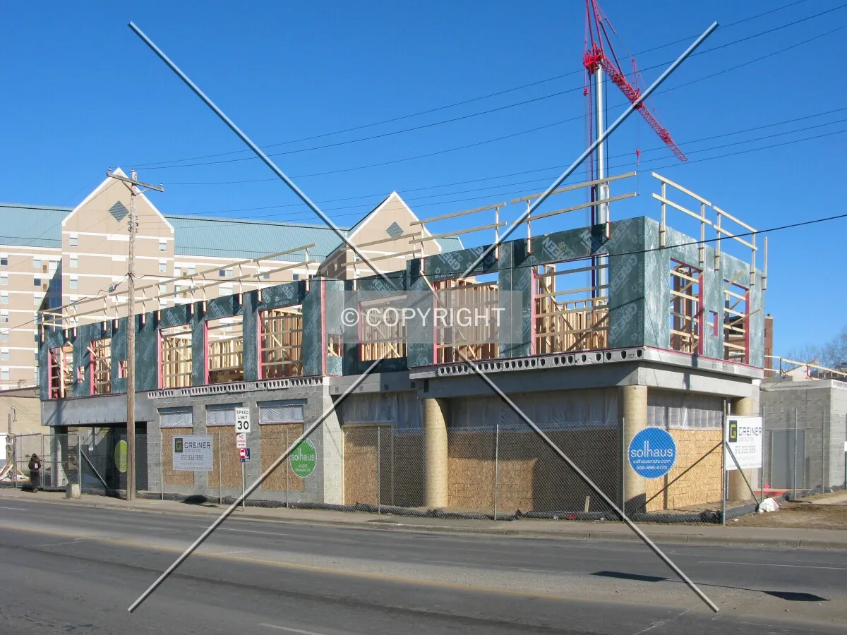 View to the northeast across Huron Boulevard