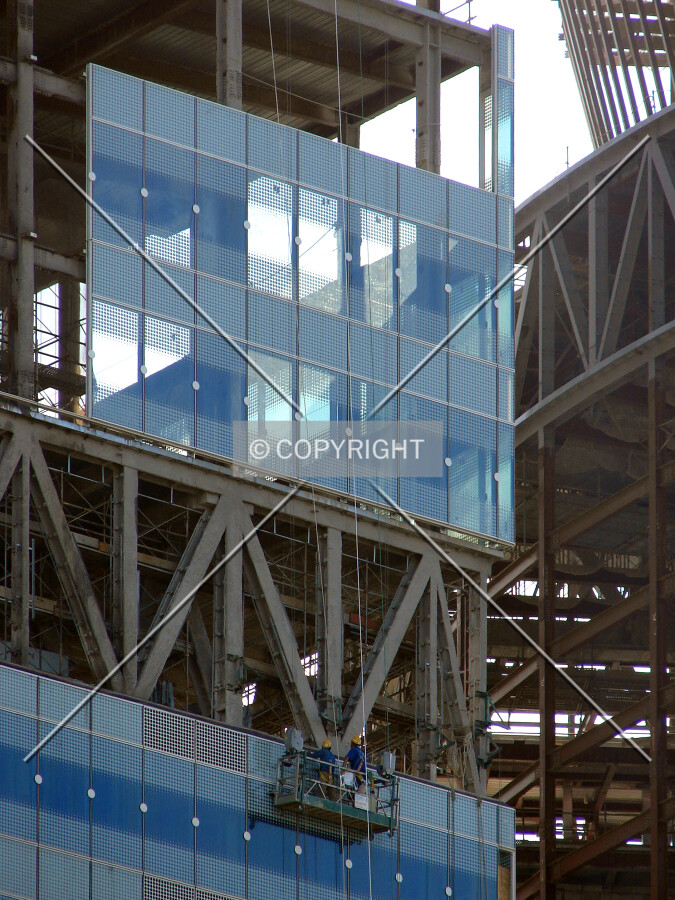 Translucency of facade panels as seen from the southwest