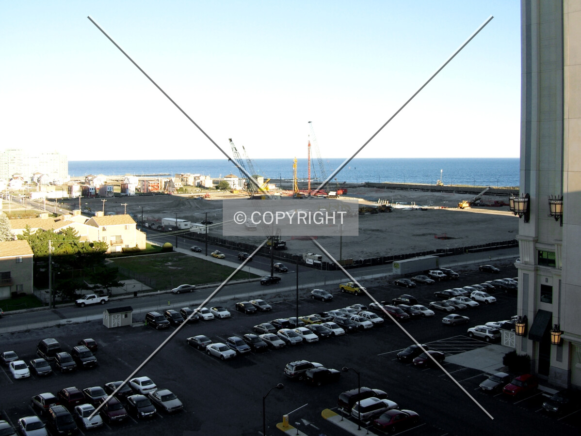 View from the west showing preliminary construction activity