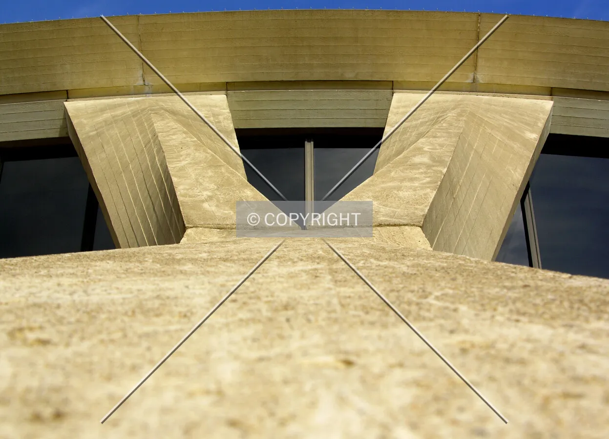 Looking up one of the concrete supports
