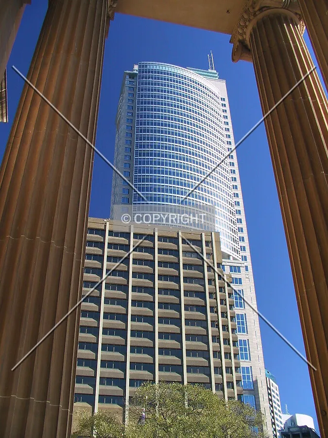 View of the east facade from the State Library