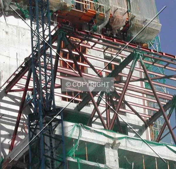 Close view of a steel structure