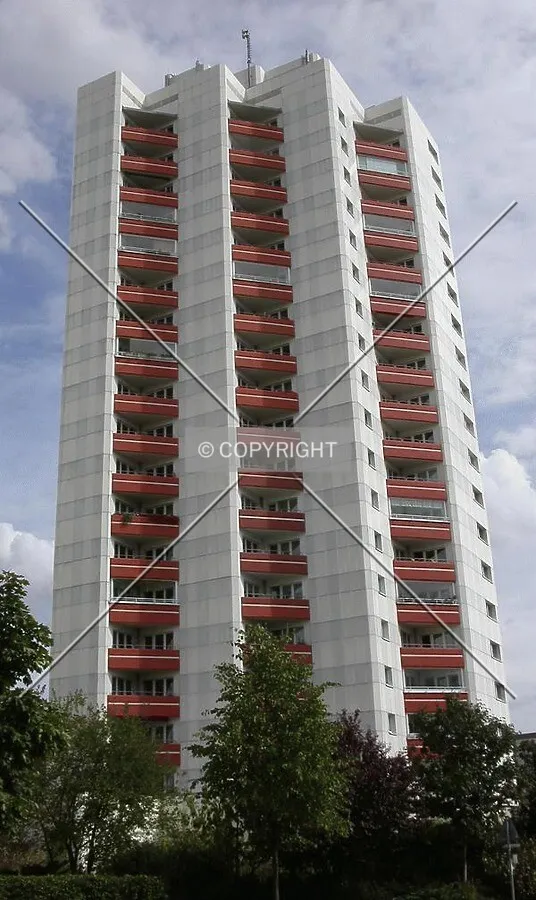 Frontal view of the tower