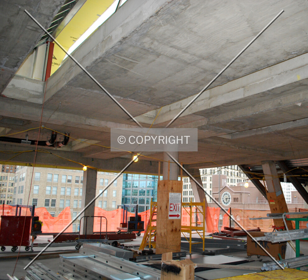 Skylights in one of the classrooms on the top floor