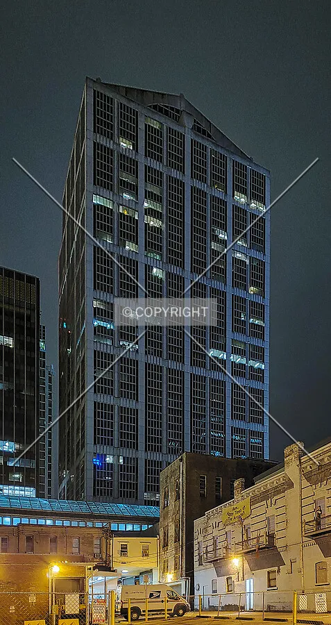 Night view from the north; March 30, 2020