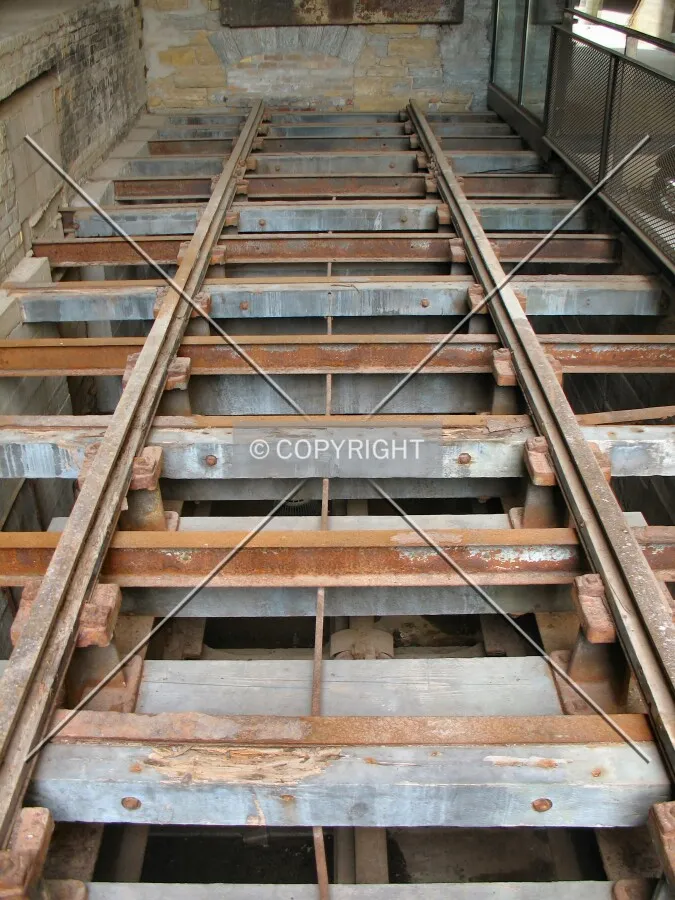 Retained trestle for one of three rail tracks that entered the building