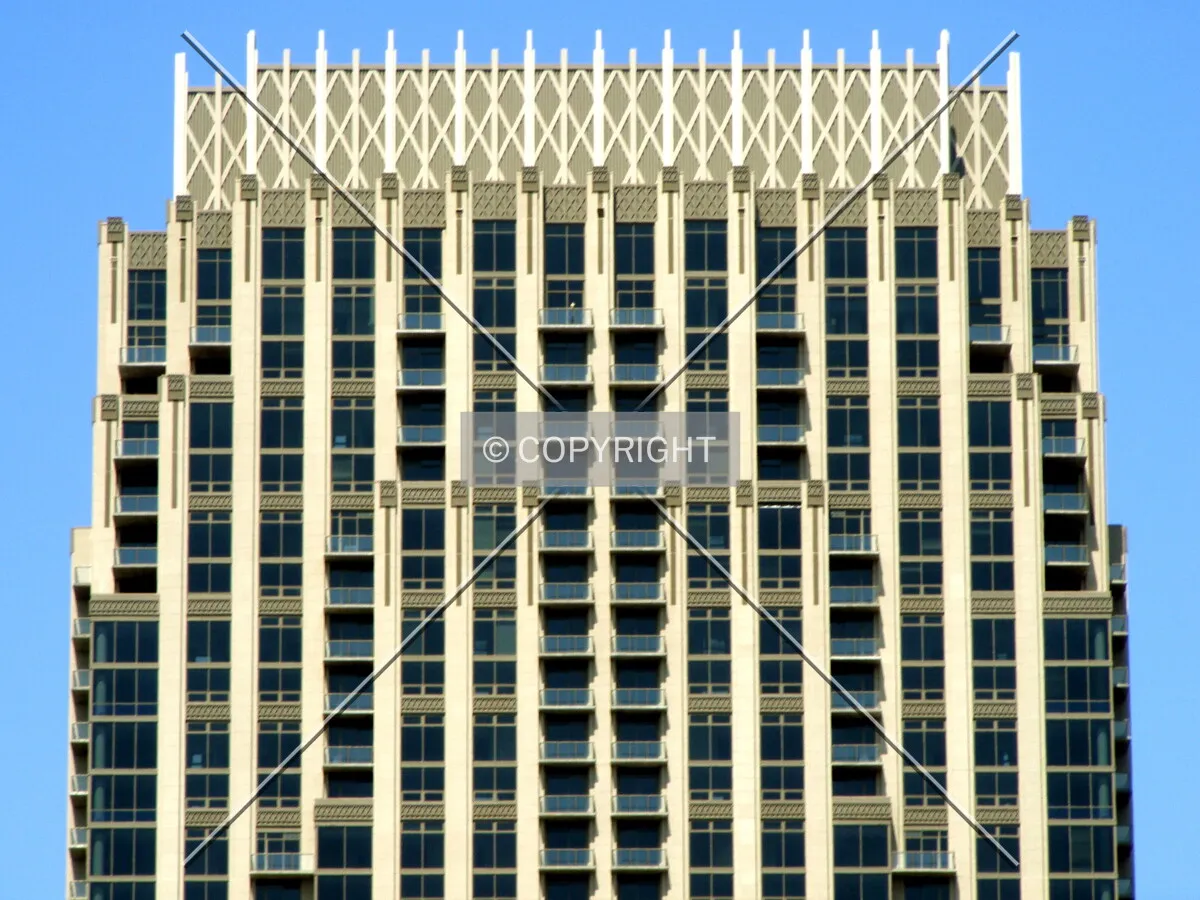 Looking north at upper floors